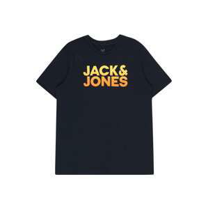 Jack & Jones Junior Tričko  marine modrá / žlutá / oranžová