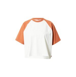 LEVI'S Tričko 'THROWBACK BASEBALL TEE NEUTRALS'  okrová / bílá