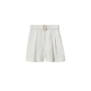 MANGO Kalhoty se sklady v pase 'MAURO'  béžová / námořnická modř