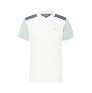 BLEND Tričko  bílá / pastelově zelená / marine modrá