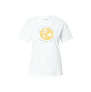 JACK WOLFSKIN Funkční tričko 'WILD FLOWER'  bílá / žlutá / světle šedá / námořnická modř