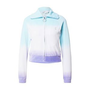 Juicy Couture Mikina s kapucí 'TAMMY'  aqua modrá / fialová / stříbrná / bílá