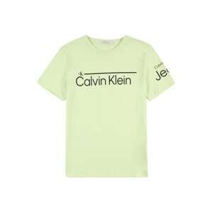 Calvin Klein Jeans Tričko  světle zelená / černá