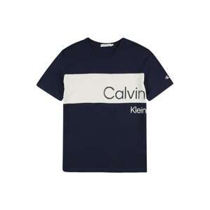 Calvin Klein Jeans Tričko  tmavě modrá / bílá