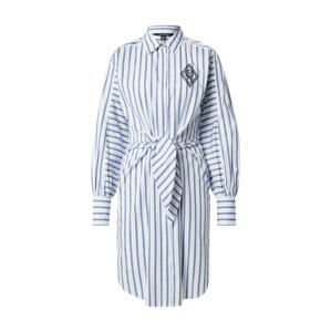 Lauren Ralph Lauren Košilové šaty 'ESSIEN'  světlemodrá / světle šedá / bílá
