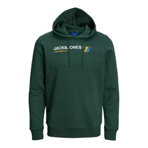 JACK & JONES Mikina 'Nate'  světlemodrá / zlatě žlutá / tmavě zelená / bílá