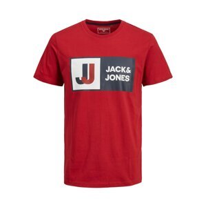 JACK & JONES Tričko 'Logan'  námořnická modř / červená / karmínově červené / bílá