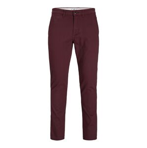 JACK & JONES Chino kalhoty 'MARCO'  vínově červená