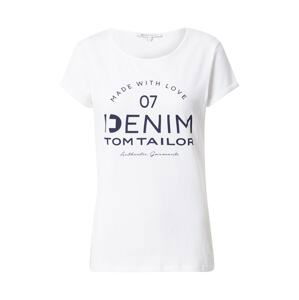 TOM TAILOR DENIM Tričko  černá / bílá