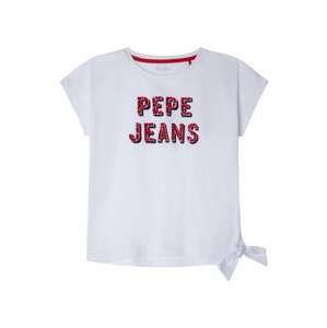 Pepe Jeans Tričko 'HONEY'  bílá / černá / červená