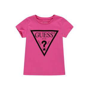 GUESS Tričko  pink / černá