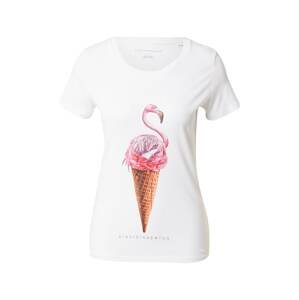 EINSTEIN & NEWTON Tričko 'Flamingo Ice'  hnědá / kaštanově hnědá / pink / tmavě růžová / bílá