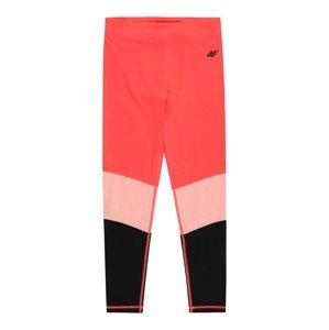 4F Sportovní kalhoty  pastelově růžová / světle červená / černá
