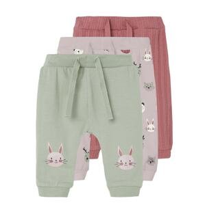 NAME IT Kalhoty 'Noma'  světle zelená / šeříková / mix barev / pink