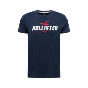 HOLLISTER Tričko  tmavě modrá / červená / bílá