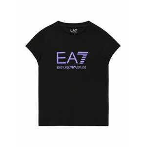 EA7 Emporio Armani Tričko  fialová / černá