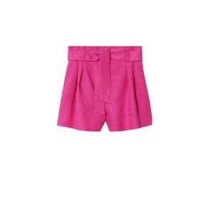 MANGO Kalhoty se sklady v pase  pink