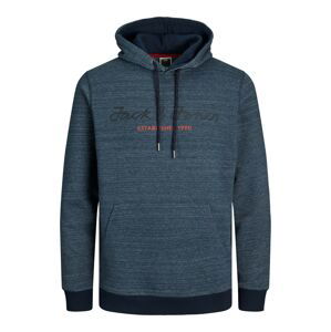 JACK & JONES Mikina 'Berg'  námořnická modř / noční modrá / světle červená