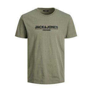 JACK & JONES Tričko 'Jadon'  olivová / černá