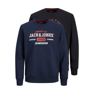 JACK & JONES Mikina 'Stamp'  námořnická modř / červená / černá / bílá