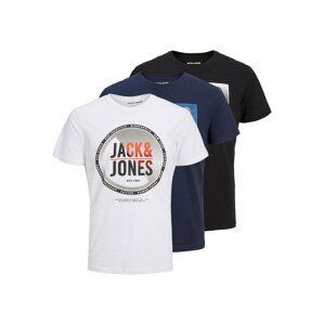 JACK & JONES Tričko 'Scott'  modrá / červená / černá / bílá