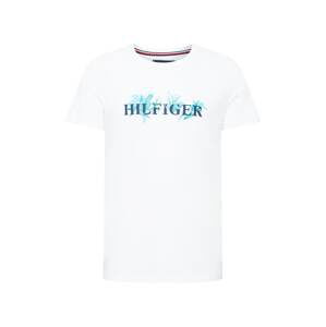 TOMMY HILFIGER Tričko  bílá / aqua modrá / námořnická modř