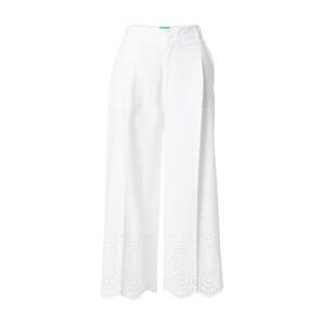 UNITED COLORS OF BENETTON Kalhoty se sklady v pase  bílá