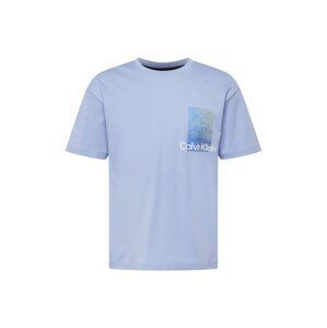 Calvin Klein Tričko 'Summer Clouds'  nebeská modř / světlemodrá / světle žlutá / bílá