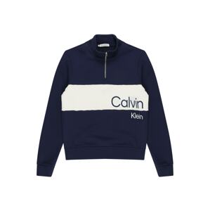 Calvin Klein Jeans Mikina  krémová / tmavě modrá