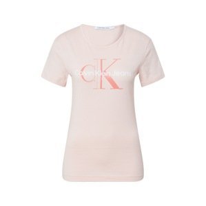 Calvin Klein Jeans Tričko  tmavě oranžová / růžová / bílá