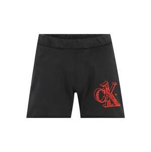 Calvin Klein Jeans Kalhoty  červená / černá