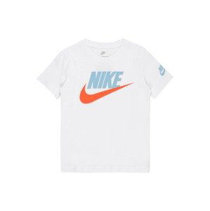 Nike Sportswear Tričko 'FUTURA EVERGREEN'  bílá / světlemodrá / tmavě oranžová