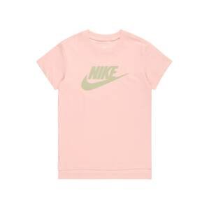 Nike Sportswear Tričko  olivová / pastelově růžová