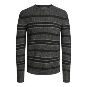 JACK & JONES Svetr 'Coono'  čedičová šedá / šedý melír / černá