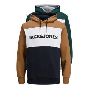 JACK & JONES Mikina  světle hnědá / tmavě zelená / mix barev