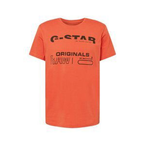 G-Star RAW Tričko  oranžově červená / černá