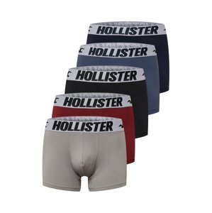 HOLLISTER Boxerky  šedá / vínově červená / černá / chladná modrá