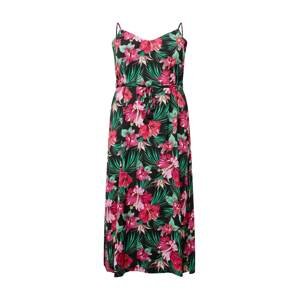 ONLY Curve Letní šaty 'LINDA'  trávově zelená / pitaya / starorůžová / černá