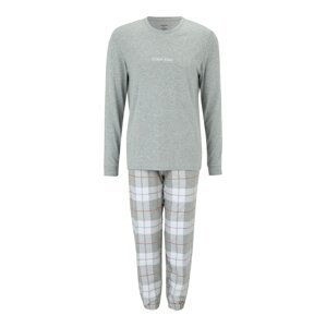 Calvin Klein Underwear Pyžamo dlouhé  rezavě hnědá / světle šedá / šedý melír / bílá