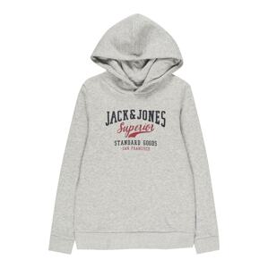 Jack & Jones Junior Mikina  tmavě modrá / šedý melír / vínově červená