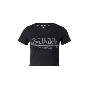 Von Dutch Originals Tričko 'ANDREA'  černá / stříbrná