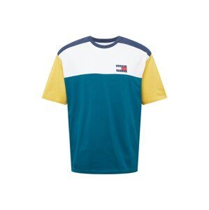 Tommy Jeans Tričko  marine modrá / žlutá / petrolejová / bílá