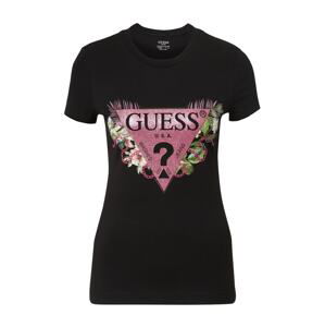 GUESS Tričko 'FLORIA'  zelená / pink / černá