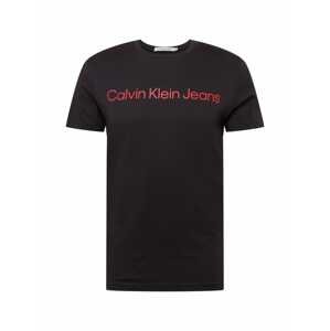 Calvin Klein Jeans Tričko  červená / černá
