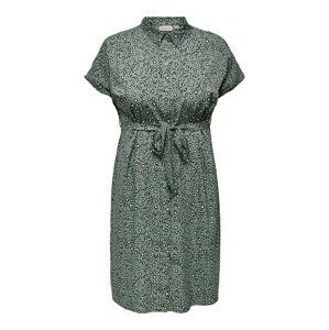ONLY Carmakoma Košilové šaty 'DIEGA'  béžová / tmavě šedá / zelená