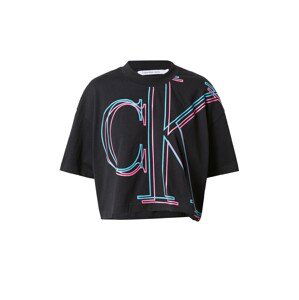 Calvin Klein Jeans Tričko  tyrkysová / pink / černá