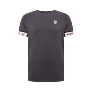 SikSilk Tričko  čedičová šedá / pink / černá / bílá