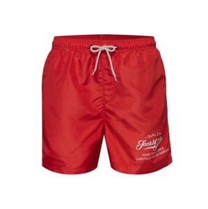 JACK & JONES Plavecké šortky 'MALIBU'  červená / bílá