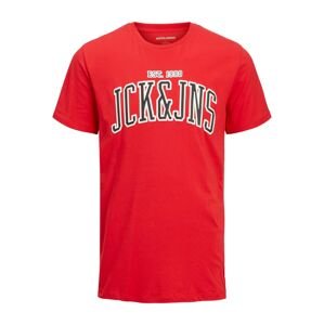 JACK & JONES Tričko 'CEMB'  červená / černá / bílá