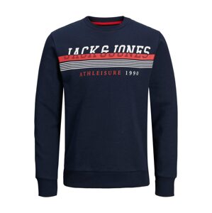 JACK & JONES Mikina 'Iron'  tmavě modrá / červená / bílá